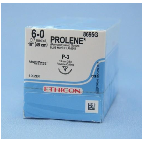 Ethicon Sutures Prolene 6/0, 45cm 24pcs/Box